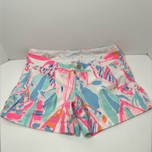Lilly Pulitzer 2 5" Callahan Stretch Short Cotton Low Rise Watercolor Surfing